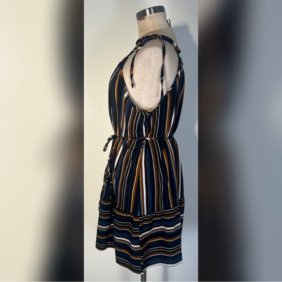 SHEIN Stripped Tie Shoulder Ruffle Hem Cami Dress - Picture 5 of 7